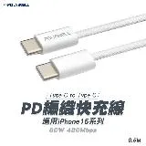 POLYWELL Type-C to Type-C 60W PD編織快充線 0.5M 適用iPhone15