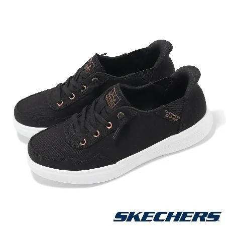 Skechers 休閒鞋 Bobs Skipper Slip-Ins Wide 女鞋 寬楦 黑 白 帆布 懶人鞋 114815WBLK