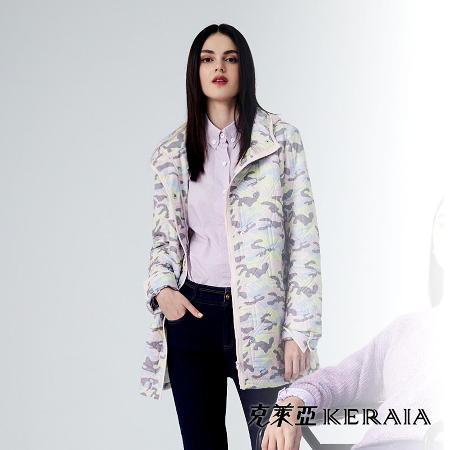 【KERAIA 克萊亞】泡泡糖雲彩絎逢鋪棉連帽外套