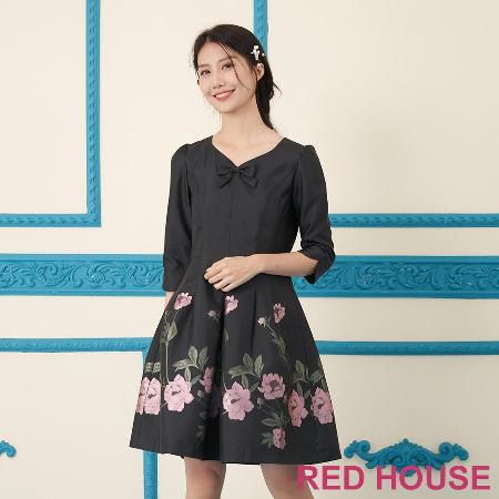 RED HOUSE 蕾赫斯
心型領玫瑰緹花洋裝