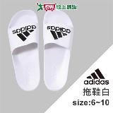 adidas 中性拖鞋GZ3775(白)尺碼6-10 台灣公司貨正品 簡約 柔軟 避震 拖鞋 戶外 休閒