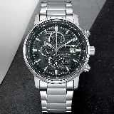 CITIZEN星辰 Chronograph系列 鐵窗花設計 光動能計時腕錶／CA0840-87E／43mm