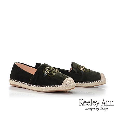 Keeley Ann 
圖騰馬銜扣編織平底鞋