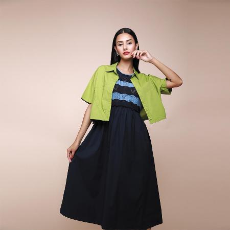 PANGCHI 龐吉
墨底波紋圓領連身裙