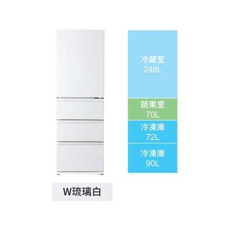SAMPO聲寶480L四門變頻玻璃冰箱SR-C48GDD(W)_含配送+安裝【愛買】