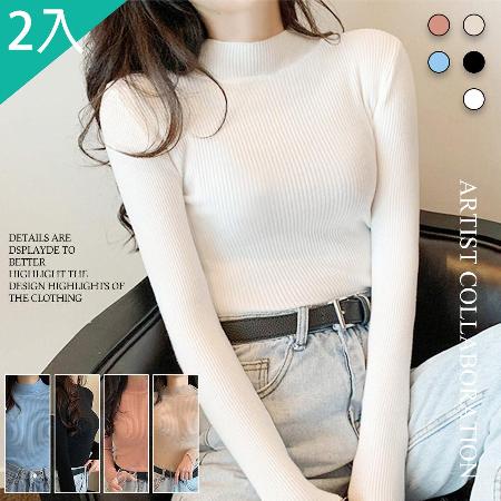 【QIDINA】2入組
輕薄保暖彈力修身針織衣
