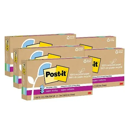 3M Post-it 利貼 狠黏 環保抽取式便條紙 76x76mm 混色5盒 /組（共30本）R330R-6SST