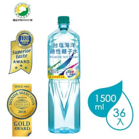 台鹽 海洋鹼性離子水1500mlx3箱(共36入)