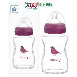優生 真母感玻璃瓶 寬口徑 L240ml-朱雀 臺灣製 超耐熱玻璃 人體工學【愛買】