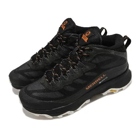 Merrell 登山鞋 Moab Speed Mid GTX 防水 黑 橘 中筒 男鞋 戶外 ML135409