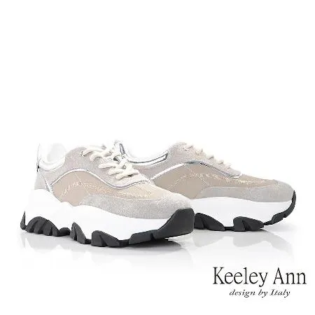 Keeley Ann科技感厚底老爹鞋(淺灰色426577579-Ann系列)