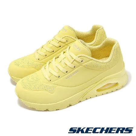 Skechers 休閒鞋 Uno-Bright Air 女鞋 黃 皮革 緩衝 氣墊 純色 運動鞋 177125YEL