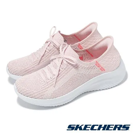 Skechers 休閒鞋 Ultra Flex 3.0 Slip-Ins 女鞋 粉 白 輕量 避震 套入式 健走鞋 149710LTPK