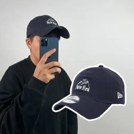 New Era 棒球帽 Mountain 藍 白 940帽型 可調式帽圍 刺繡 老帽 帽子 NE13957187