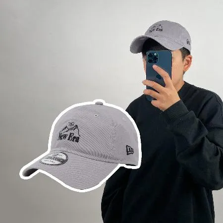 New Era 棒球帽 Mountain Logo Cap 灰 黑 940帽型 可調式帽圍 刺繡 老帽 帽子 NE13957188