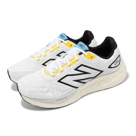 New Balance 慢跑鞋 Fresh Foam 680 V8 2E 男鞋 寬楦 白 黑 針織 M680LW8-2E