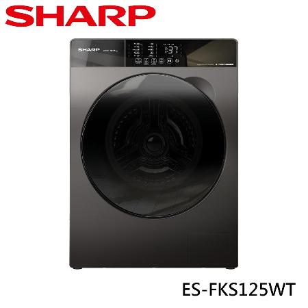 【SHARP 夏普】12.5公斤 Pro-Flex 洗脫滾筒洗衣機 ES-FKS125WT / 尊爵灰 含基本安裝