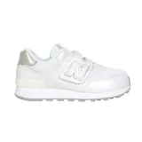 NEWBALANCE 女中童休閒運動鞋-WIDE-574系列 NB 寬楦 白灰銀