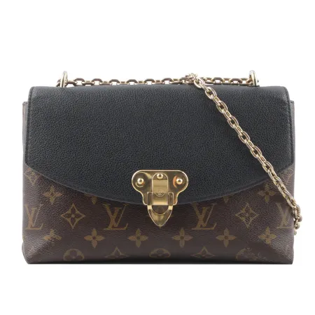 【LV】Saint Placide Monogram 帆布及牛皮肩背/斜背二用包_展示品(黑色) 