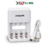 飛利浦 USB 鎳氫電池4槽充電器 充電 電池 單迴路獨立充電 極性保護【愛買】