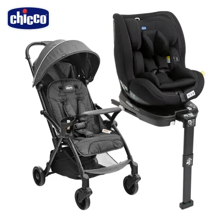 chicco-Seat3Fit Isofix安全汽座+PRESTO魔術瞬收手推車