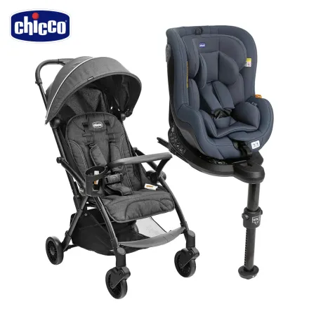 chicco-Seat2Fit Isofix安全汽座+PRESTO魔術瞬收手推車