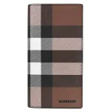 BURBERRY 8039004 經典英式格紋對開多卡長夾.樺木棕