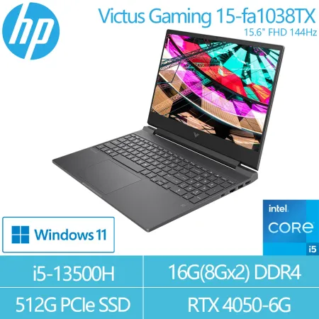 HP Victus Gaming 15-fa1038TX 15吋電競筆電-黑騎士