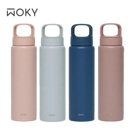 【WOKY 沃廚】輕芯鈦瓷易潔層提手運動保溫瓶850ml