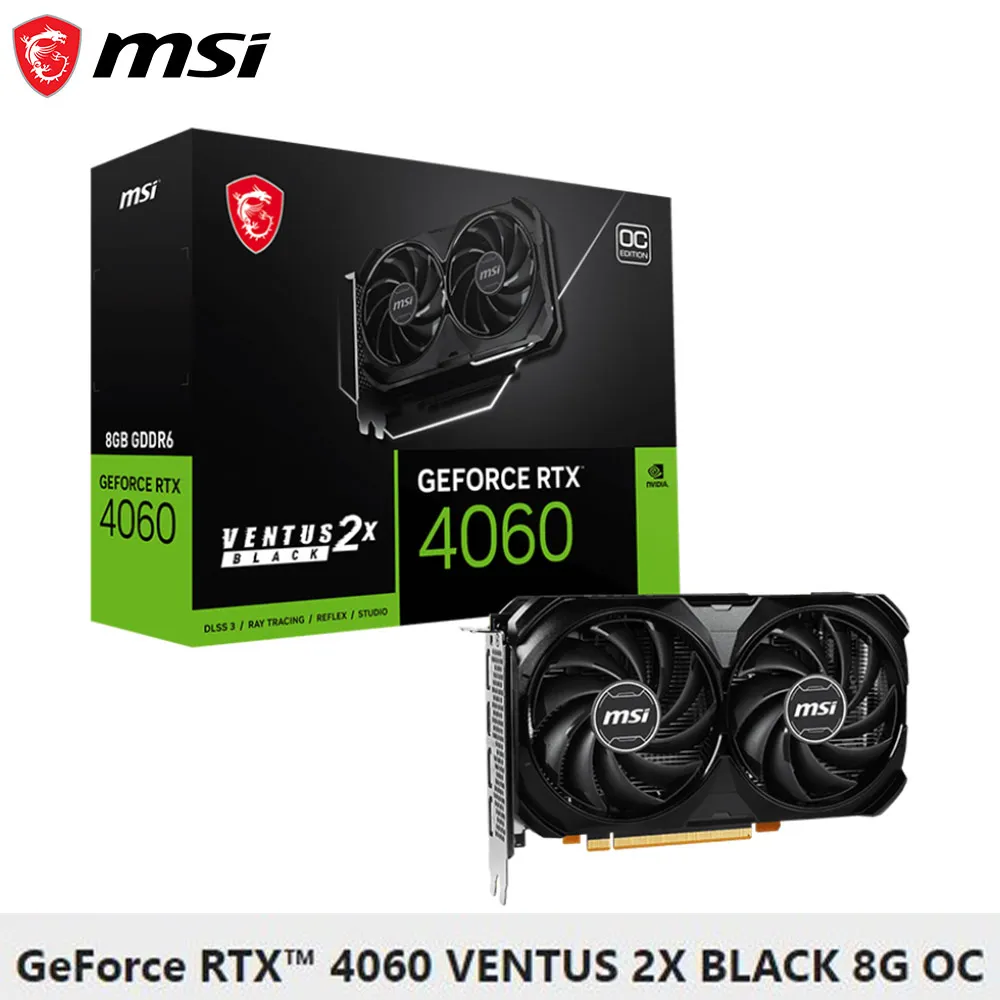 MSI微星 RTX4060 VENTUS 2X BLACK 8G OC顯示卡