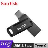 【SanDisk】Ultra Go USB Type-C 512G 雙用隨身碟 黑色
