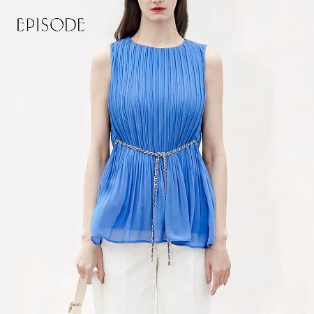 【EPISODE】
清新浪漫飄逸百褶無袖雪紡衫