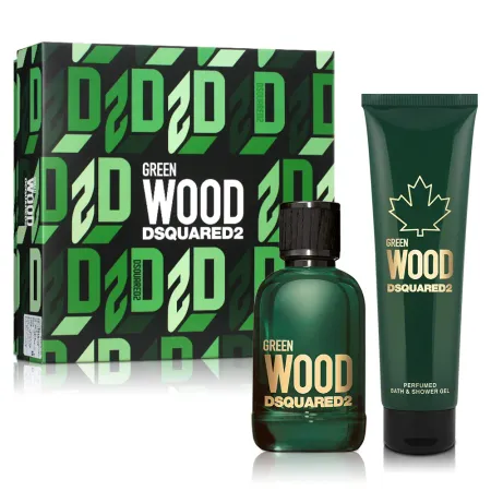 DSQUARED2 GREEN WOOD 心動綠男性淡香水禮盒(淡香水100ml+沐浴精150ml)