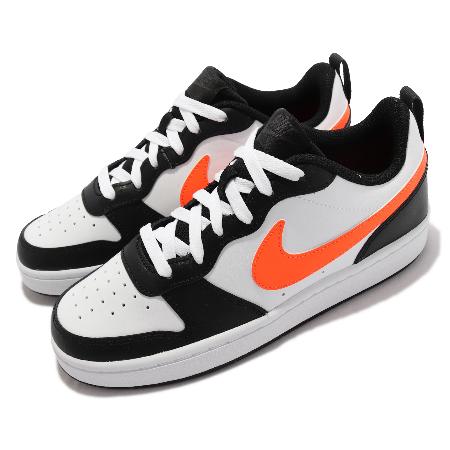 Nike 休閒鞋 Court Borough Low 2 女鞋 經典 大童 女鞋 黑 亮橘 BQ5448-115