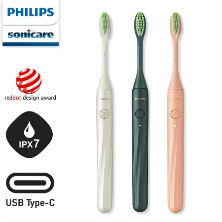 福利品(全新品/外盒凹損)Philips飛利浦 HY1200電動牙刷（粉/綠）