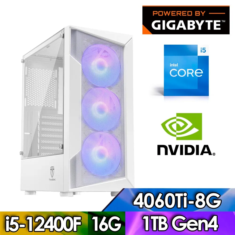 技嘉B760平台【FE2CC6026I】(i5-12400F/16G/1TB/RTX4060TI-8G)