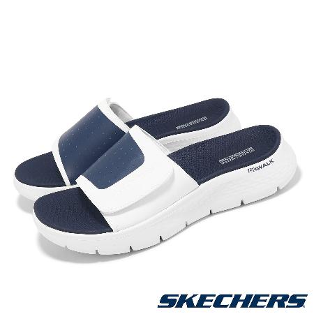 Skechers 拖鞋 Go Walk Flex Sandal-Sandbar 男鞋 白 藍 避震 回彈 涼拖鞋 229204WNV