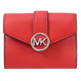 MICHAEL KORS CARMEN 金屬MK LOGO三折零錢短夾.紅