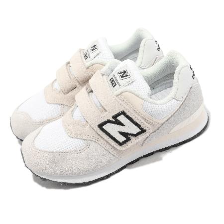 New Balance 童鞋 574 W 寬楦 米白 黑 麂皮 魔鬼氈 中童 小朋友 NB PV574WB1-W