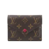 【LV】Monogram VICTORINE三折短夾(紫紅色) _展示品