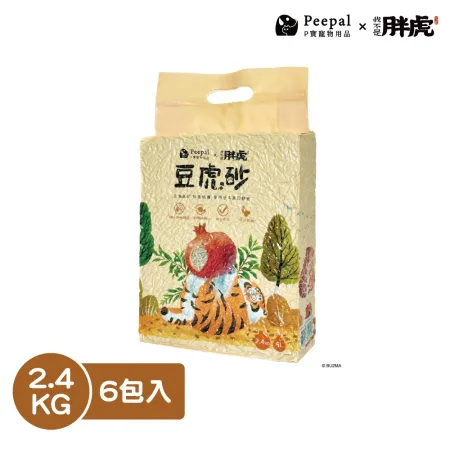 Peepal X 我不是胖虎-豆虎砂(豆腐貓砂)2.4kg/6L*6包/箱