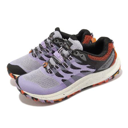 Merrell 戶外鞋 Antora 3 GTX 紫 黑 橘 女鞋 防水 越野 郊山 黃金大底