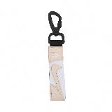Nike 鑰匙圈 Premium Key Holder 粉橘 白 皮革 勾勾 荔枝皮 N101104880-6OS