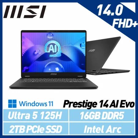 【最新Ultra處理器】MSI 微星 Prestige 14 AI Evo C1MG-012TW 14吋 AI商務筆電