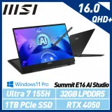 【最新Ultra處理器】MSI 微星 Summit E16 AI Studio A1VETG-010TW 16吋商務筆電