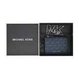 MICHAEL KORS PVC 滿版卡片/零錢包LOGO鑰匙圈禮盒-藍