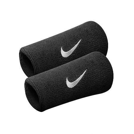 Nike 護腕 Swoosh Doublewide Wristbands 黑 白 棉質 吸汗 運動 訓練 護具 NNN0501-0OS