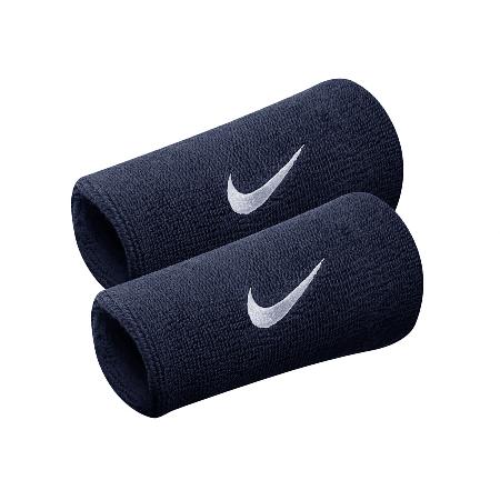 Nike 護腕 Swoosh Doublewide Wristbands 藍 白 棉質 吸汗 運動 訓練 護具 NNN0541-6OS