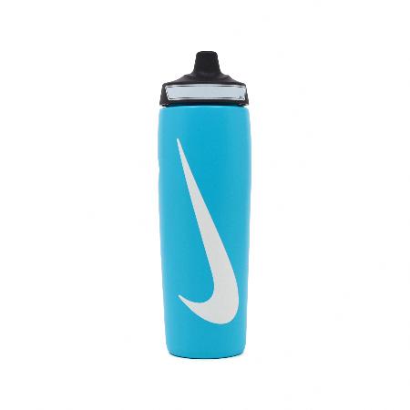 Nike 水壺 Refuel Water Bottle 24 oz 藍 白 可擠壓 單車 運動水壺 N100766642-224