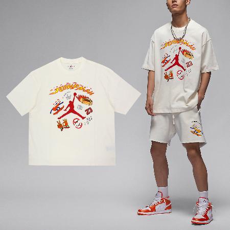 Nike 短袖 Jordan Tee 男款 象牙白 棉質 重磅 寬鬆 短T 棉T HJ3965-133